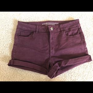 American Eagle Burgundy Jean Shorts sz 14